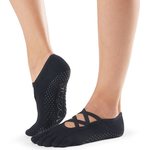ToeSox Full Toe Elle Grip Socks Musta