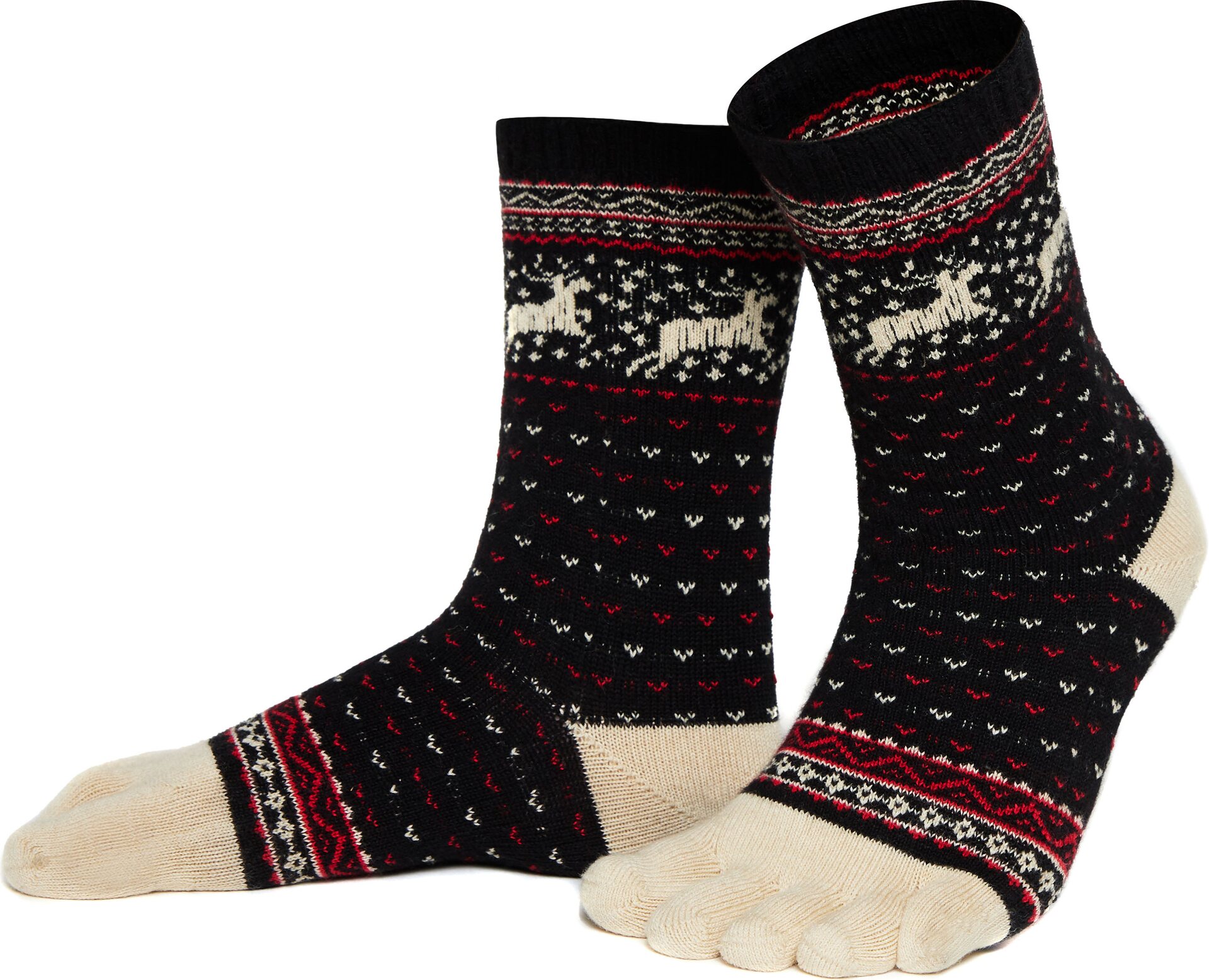 Knitido Hossa Cotone & calze di lana Nero / beige