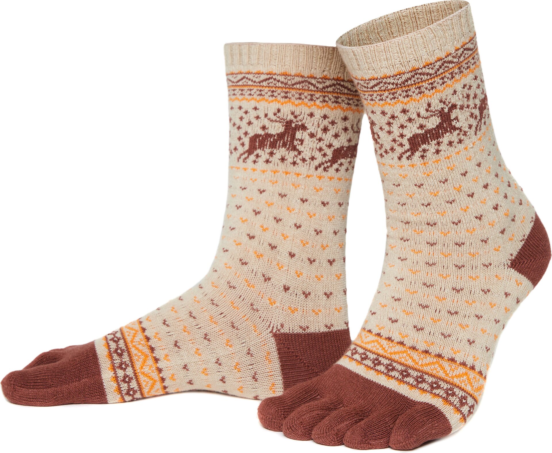 Knitido Hossa Cotone & calze di lana Beige / marrone