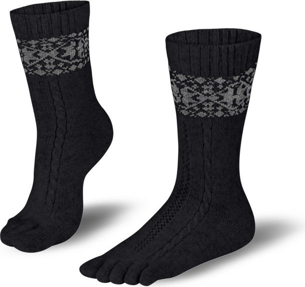 Knitido Merino & Cashmere Snowflakes Nero / grigio