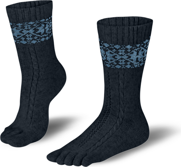 Knitido Merino & Cashmere Snowflakes Antracite / azzurro chiaro