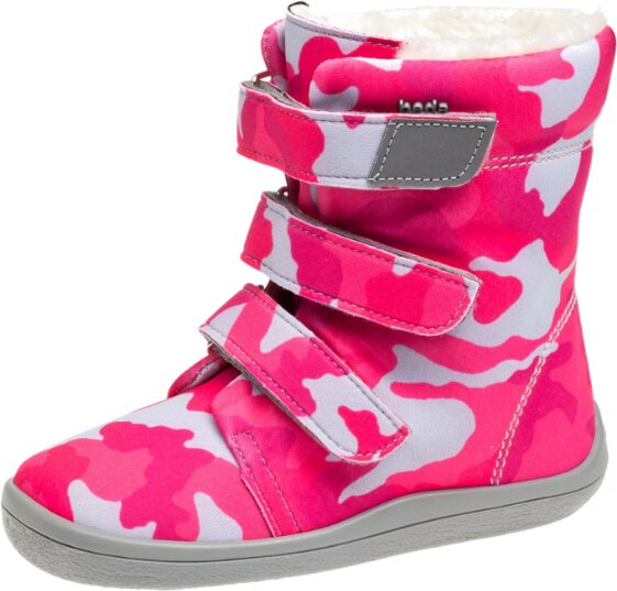 Beda Barefoot detské zimné čižmy Ružová