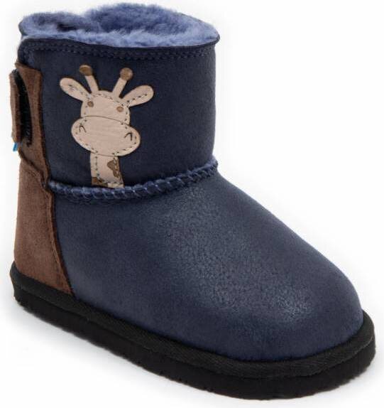 Dodo Shoes Merino Fur winter boots Giraffe/Cobalt