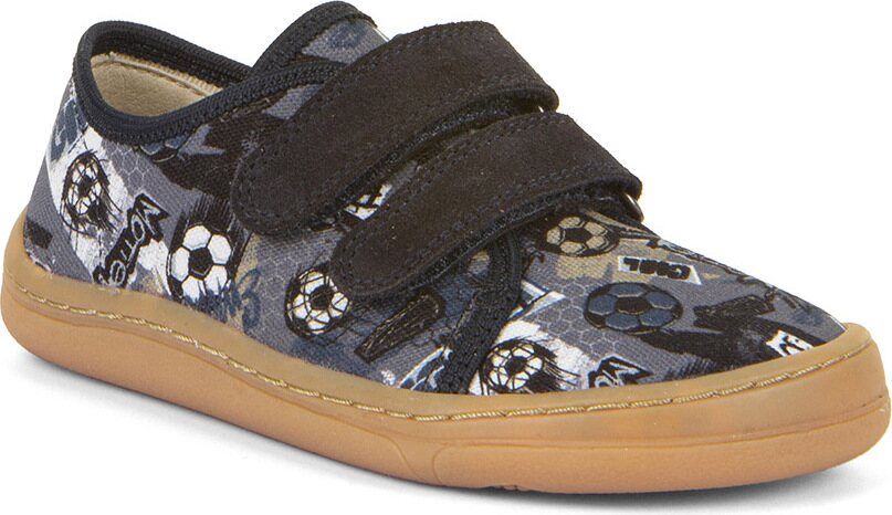 Froddo Barefoot 子供用 スニーカー, 柄物 サッカー (grey/blue)