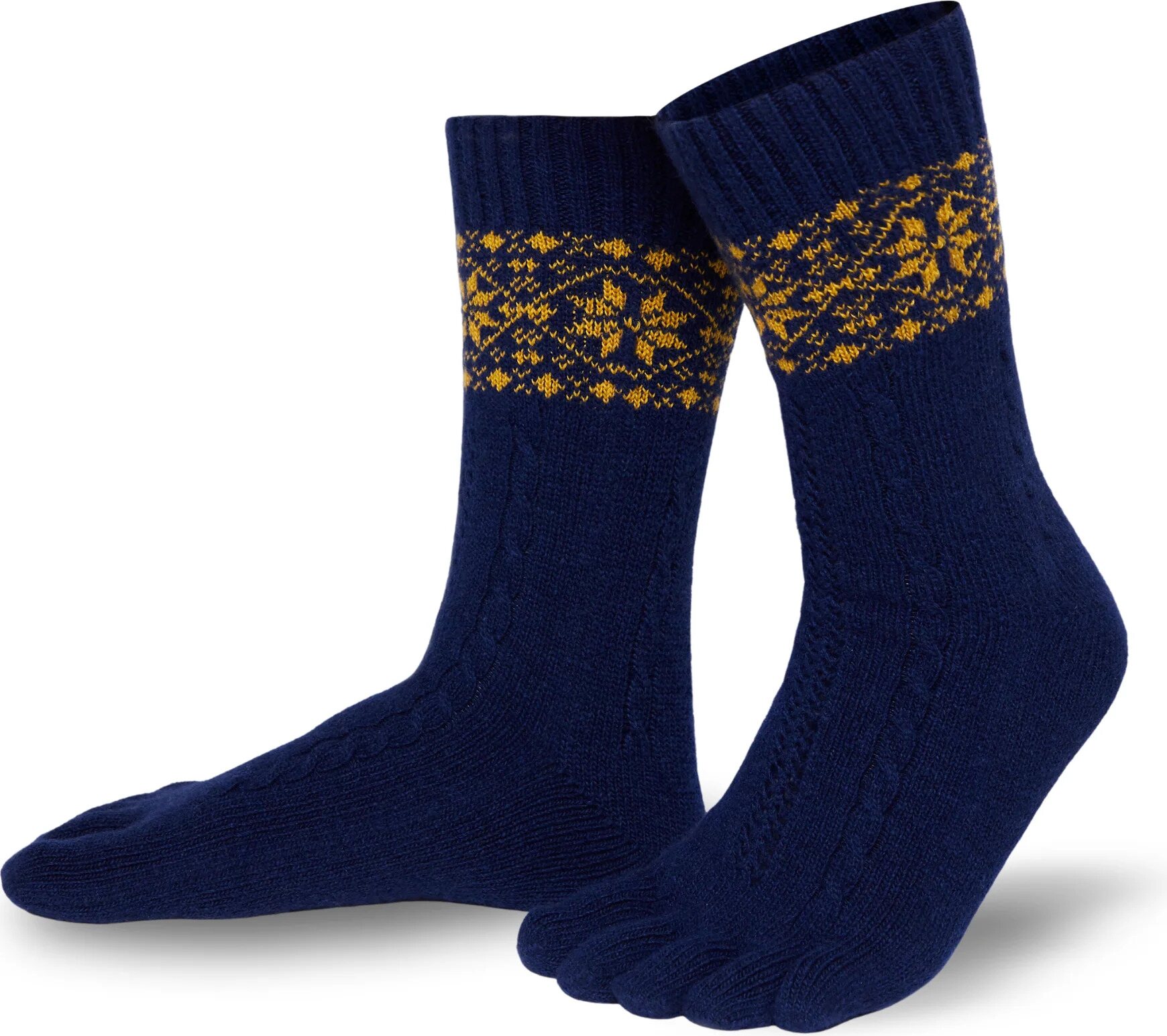 Knitido Merino & Cashmere Snowflakes Blu scuro / oro