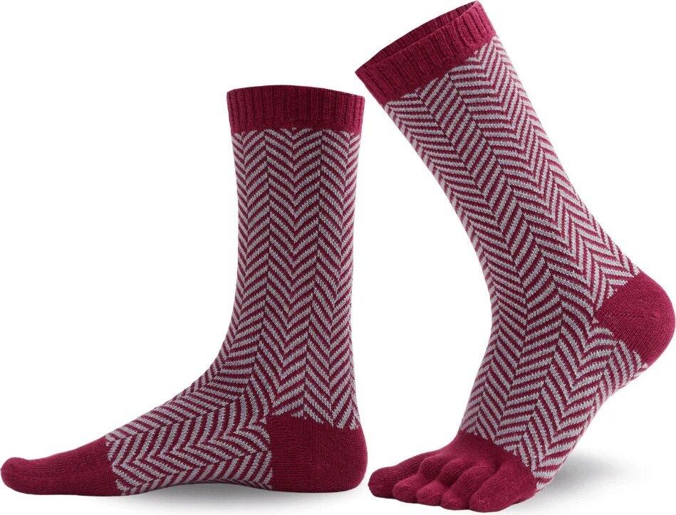 Knitido SILL вълна & Памук Crew Бордо / светло сиво