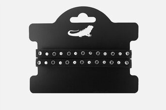 Leguano Dazzling polsini for the Jara sandali Nero/rhinestones