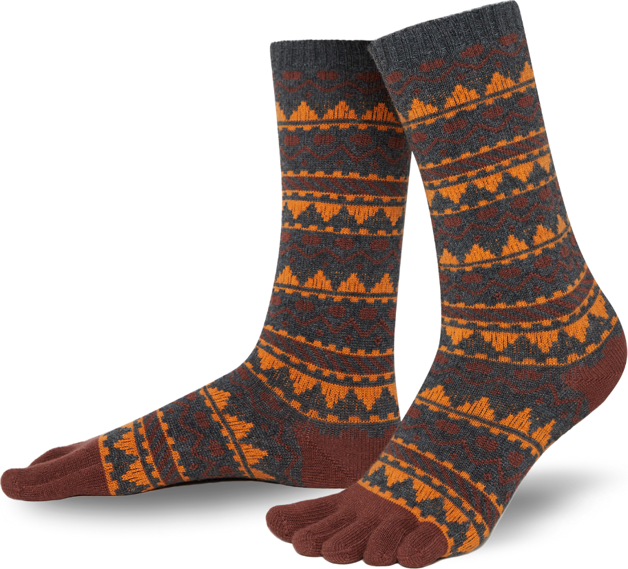 Knitido Biwa Ull Cotone & Merino Wool Marrone / arancione