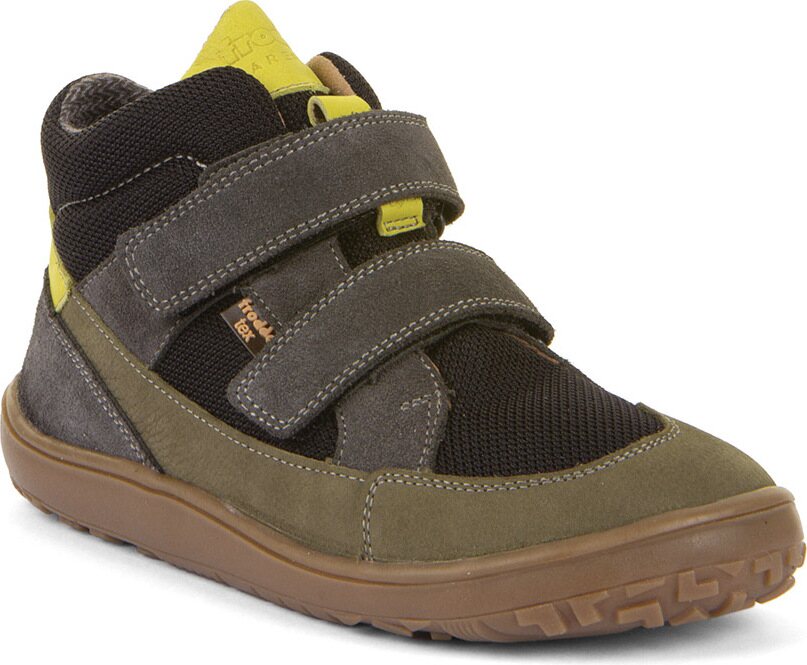 Froddo Barefoot UP TEX mezza stagione scarpe Oliva/grigio/giallo
