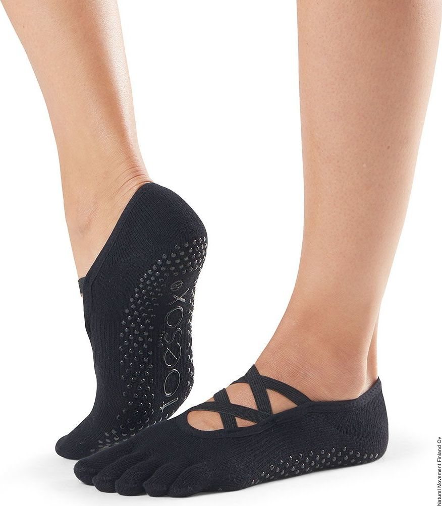 ToeSox Full Toe Elle Grip Socks Schwarz